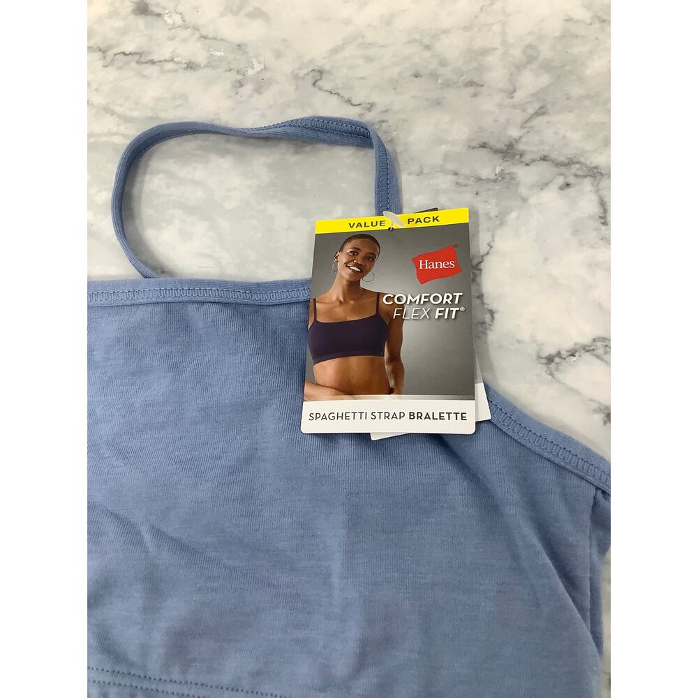 Hanes Womens Medium Spaghetti Strap 3-Pack Crop Comfort Flex Fit Bralette G19-23 - Picture 5 of 14